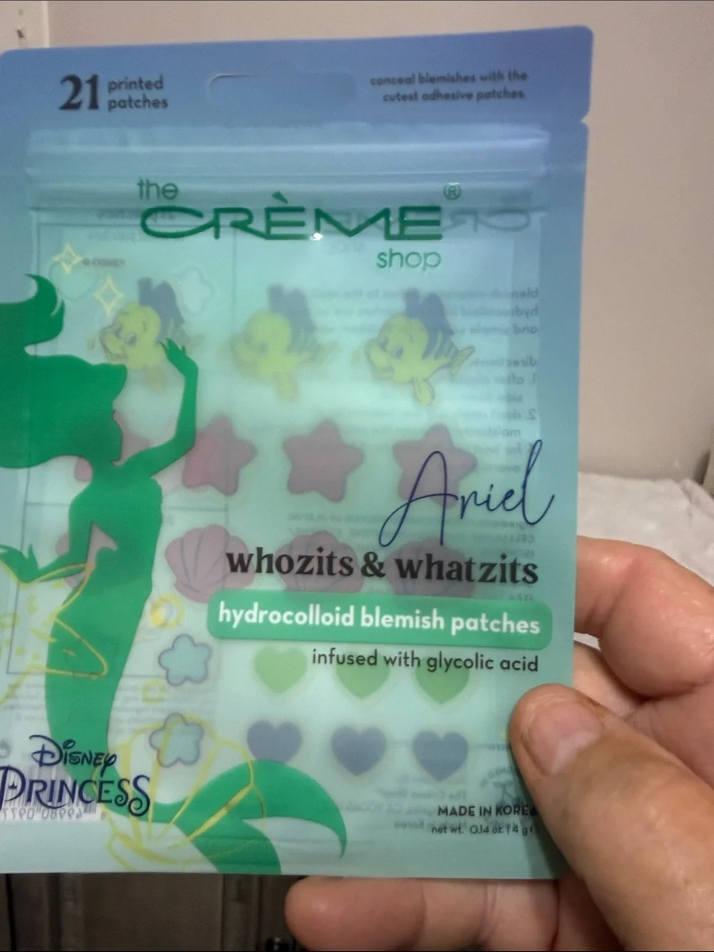 Disney Ariel Hydrocolloid Blemish Patches — Green, Light Blue, Purple